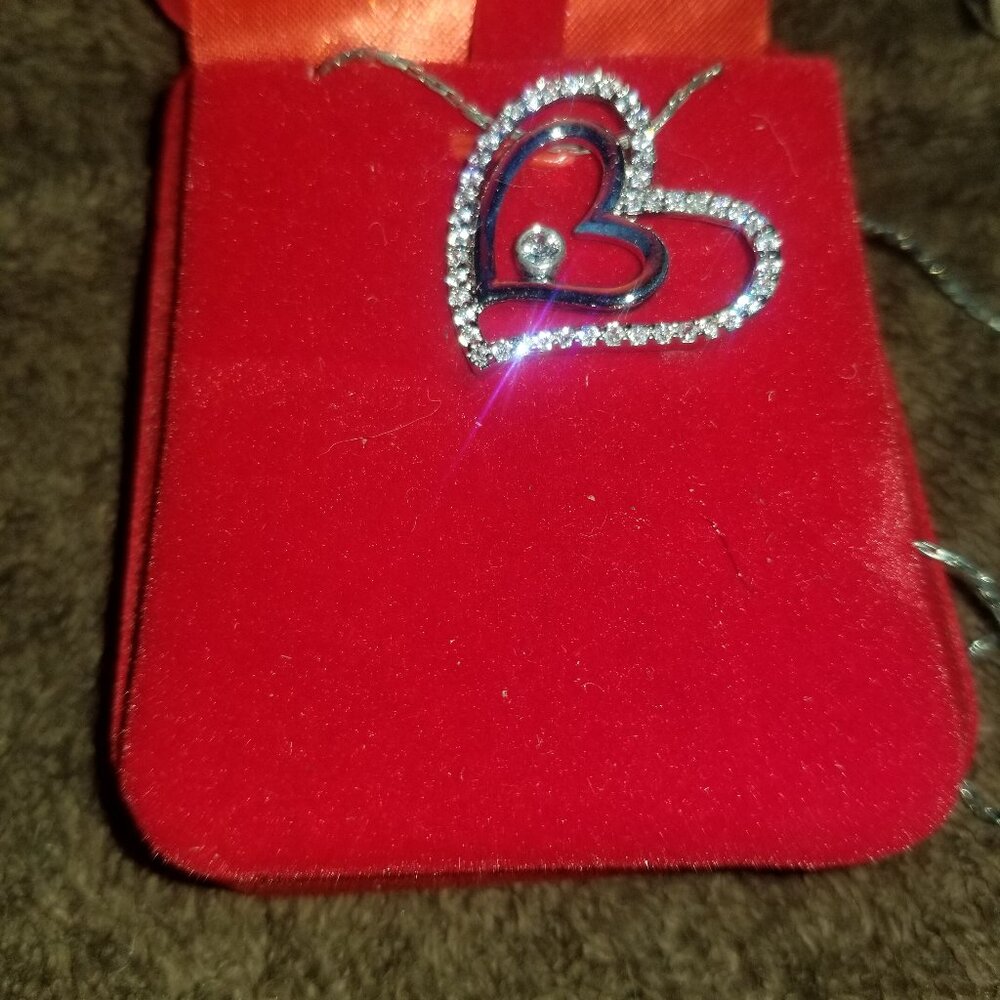 diamond type heart necklace costume jewelry